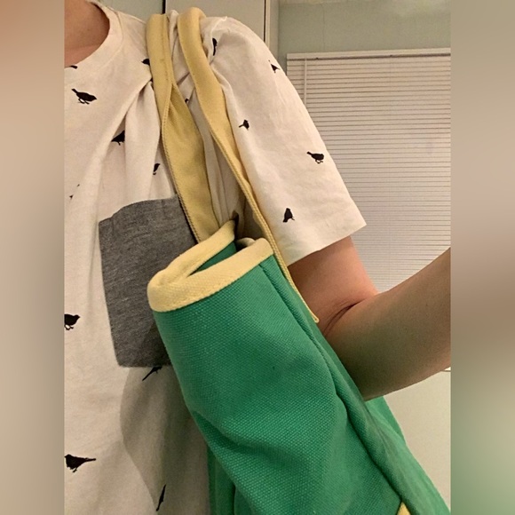 GAP EUC Vintage Green & Yellow summer beach bag - Picture 15 of 16